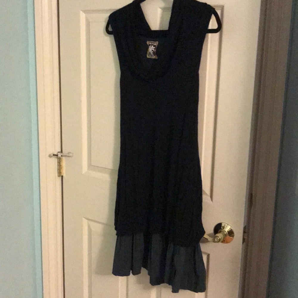 Free people black w/ white dress